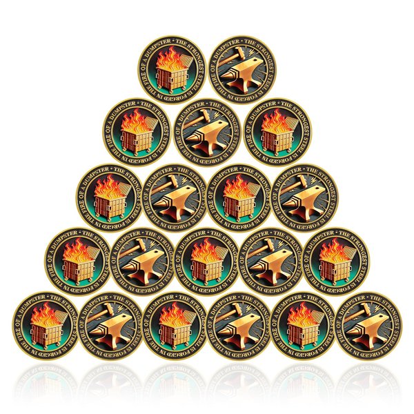 CHURYUML 20Pcs Dumpster Fire Coin Set Hilarious Medallion for Office Gifts Staff Appreciation Gifts Going Away Gift for Coworker Funny Workplace Memorabilia Motivational Gift for Women Men Friend