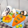 Rabbit Hay Feeder - Interactive Polar Fleece Pet Foraging Mat Toy Indoor for Guinea Pig Bunny Chinchillas Hamster Ferrets Small Aniamls - Anti Slip Feeding Mat Treat Dispenser Machine Washable