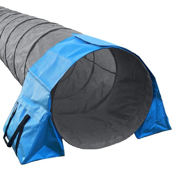 Rise8 Non-constricting Saddlebags for stabilizing Dog Agility Tunnel (Blue)