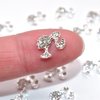 LIFOOST 3D Head Nail Charms 20 PCS Cute Nail Charms Kawaii Metal Nail Decorations for Acrylic Nails Silver