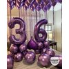 Purple 35 Number Balloons, 40 Inch Giant Number 35 Balloons Foil Mylar Helium Purple Number Balloons for 35th Birthday Party Supplies Anniversary Event Celebration Decorations