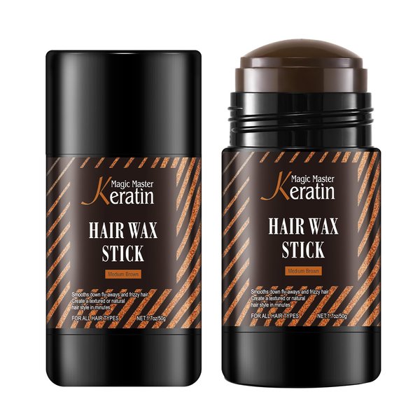 Comblor Medium Brown Hair Wax Stick for Hair Wigs Edge Control Stick, Root Cover Up Stick