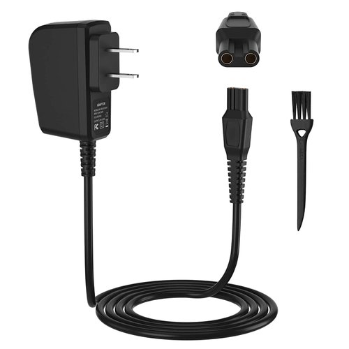 Charger Cord Fit for Philips Norelco HQ8505 7000 5000 3000 9000 Series Electric Shaver Razor,Aquatec, Arcitec, Multigroom Beard Trimmer 15V AC Adapter Power-Supply Cord (Charger+Brush)