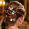 Casdre Star Rhinestone Hair Pins Bridal Hair Pieces Sparkly Crystal Bride Wedding Hair Accessories for Women and Girls(Pack of 5)