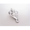 Small silver leaf alligator hair pin clip barrette for fine thin hair (Clip quantity: 2 clips)