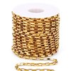 33 Feet 18K Gold PVD Plated Stainless Steel Box Chains Bulk, 3mm 304 Stainless Steel Chain Spool Square Link Box Chain Roll Bulk for Jewelry Making