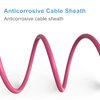 6-Feet Tattoo Clip Cord, Ancable 6.35mm to RCA Connector Silicone Tattoo Clip Cable Cord Suitable for Tattoo Pen, Rotary Tattoo Machine, Pink