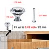 YourGift 12 Pack Drawer Knobs Diamond Shaped Crystal Glass 30mm Cabinet Knobs Pull Handles (Silver)