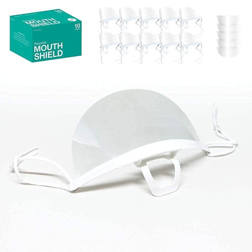 SanwaTech 609 - [10 Pack + 5 replacement lenses] - Anti-Fog Transparent Sanitary Open Face Guard - Use As Chef Mask - Food Mask - Food Service Mask - Cooking Mask - Beauty Salon Mask - Barbershop Mask
