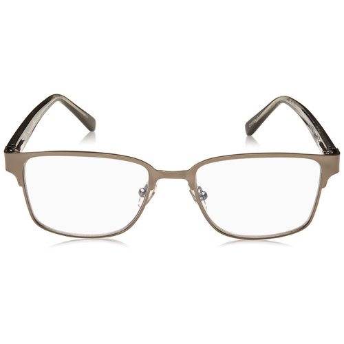 Foster Grant Men's Donovan Square Reading Glasses, Gunmetal/Transparent, 53 mm, +1.00