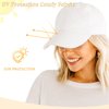 Lansigreen Baseball Cap with Hair Extensions Hat Wig Adjustable Hat Attached Short Straight 14" Synthetic Hairpiece for Women Mid Brown Mix Blonde