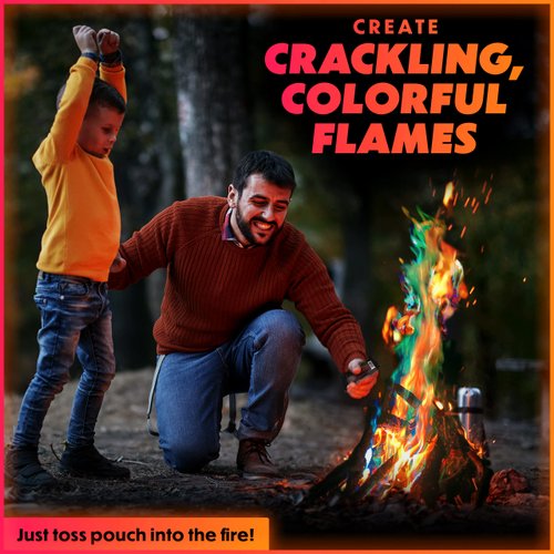 Magical Flames Fire Color Changing Packets for Campfires, Fire Pit, Outdoor Fireplaces - Camping Essentials for Kids & Adults - 25 Pack