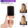 Hair Brush Boar Bristle Hair Brushes for Women Curly Hair, Best Paddle Detangling Brush Detangler for Girls Kids,Smooth Hair Add Shine