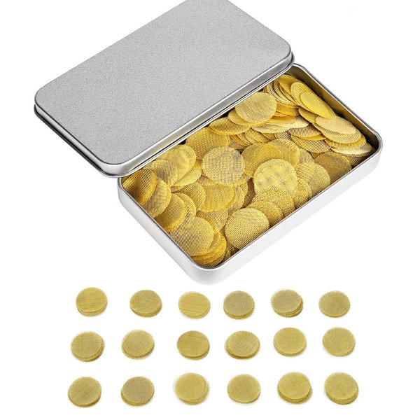 Hopttreely 220 Pieces Pipe Screen Filters, 3/4"(0.75") Premium Brass Pipe Bowl Screens