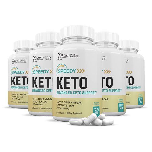 Justified Laboratories (5 Pack) Speedy Keto ACV Pills 1275MG Formulated with Apple Cider Vinegar Keto Support Blend Alternative to Gummies 300 Capsules