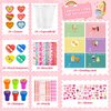 Valentines Day Gifts for Kids, 24 Packs Bulk Stationery Gift for School 192 Pcs Include Cards Pencil Cup Slap Bracelet Eraser Cup Stampers Valentine's Day Classroom Exchange Gifts Party Favors Toys