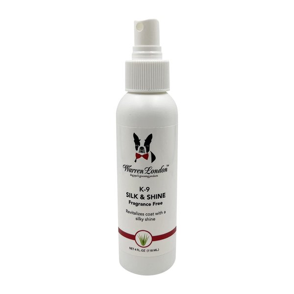 Warren London K9 Silk & Shine – Easy to Use Leave in Conditioner for Your Dog’s Soft Bright Coat – No Fragrance, Spray Bottle, Made in The USA – 4oz