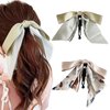 mdgfge 2 PCS Bow Banana Hair Clip Vertical Ponytail Claw Clip Floral Sweet Style Bowknot Ponytail Holder Hair Accessories for Women Girls Barrette Claw Hairpin Daily Use