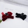 4 PACK Mini Velvet Hair Bow Clips Black Red Bow Hair Claw Clip No Slip Bow Jaw Clips Bows Hair Barrettes Accessories for Women