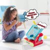 BRINJOY Cash Register for Kids with Scanner, Pretend Play Calculator Supermarket Toys w/Basket, Play Money, Credit Card, Play Drinks, Toddler Toy Register w/Microphone & Sound for Girls & Boys Ages 3+