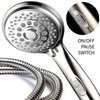 HotelSpa® 7-Setting Ultra-Luxury Handheld Shower-Head with Patented On/Off Pause Switch (Brushed Nickel/Chrome)