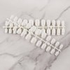 LuckForever Short Press on Nails 240pc Glossy White Press on Nails Short Square Round Fake Nails Full Cover 10 Sheets Nail Adhesive Tabs,Small Wooden Sticks and Nail Files False Nails for Women