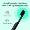 Quip Adult Smart Electric Toothbrush - Sonic Toothbrush with Bluetooth & Rewards App, Travel Cover & Mirror Mount, Soft Bristles, Timer, and Metal Handle - All-Black