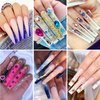 600PCS Square Nail Tips Full Cover, 3XL Clear Nail Tips for Acrylic Nails Professional, XXXL Full Cover Nail Tips No C Curve, Extra Long Tapered Square Fake Nails for Salons Home DIY Nail Art 12 Sizes