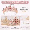 Woeoe Crystal Women Wedding Crowns Gold Rhinestone Queen Tiara and Crown Bridal Princess Tiara Headband Costume Birthday Party Hair Accessories