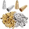 Beads Caps Making, 100pcs Antique Beads Caps Tibetan Style Cone Caps Metal Beads End Caps Flower Bead Caps Tassel Crafts DIY for Jewelry Making, 17.5 8.5mm