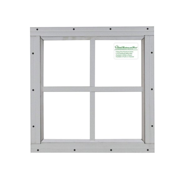 Shed Windows and More, Square Shed Window 16" x 16" White Flush, Playhouse Window