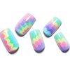 GLAMERMAID Tie Dye Press on Nails Medium Square, Ombre Green Pink Purple Spring Fake Nails Short, Summer Macaron Color Glue on Nails for Women Gift, Glossy Gel False Nail Kits Acrylic Stick on Nails