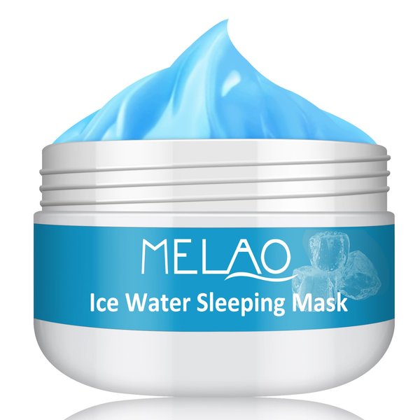 Fowerher Ice Water Sleeping Mask with Coconut Oil & Dandlion Leaf Oil - Brighten and moisturizes facial skin, Boost Hydration, Squalane