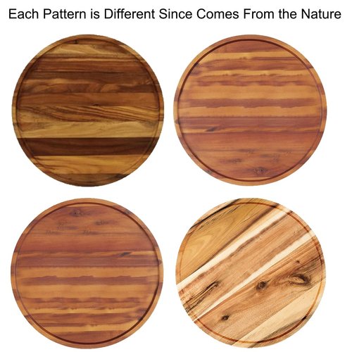 10" Acacia Wood Lazy Susan Organizer Kitchen Turntable for Cabinet Pantry Table Organization