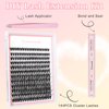 Gemonad DIY Lash Extension Kit Individual Lashes Cluster D Curl Eyelash Extension Kit 40D 8-16mm Mix Lash Clusters with Lash Bond and Seal and Lash Applicator Tool for Self Application at Home