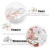 Campsis Wedding Bridal Hair Comb Rhinestone Pearl Hair Combs Flower Leaf Tiara Hair Accessory for Women Bride Brideamid Prom Party (Rose gold)