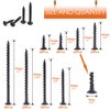 Rustark 160-Pcs #7 Coarse Thread Drywall Screw with Phillips Drive Black Oxide Finsh Bugle Head Wood Screws Assortment Kit Ideal for Drywall Sheetrock