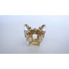 Small mini gold metal and acrylic white flower crystal hair claw clip