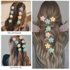 Paderison 12Pcs Small flower Hair Clips for Girls Mini CherryFlower Claw Clips for Thick Thin Hair Sparkling Cute Hair Barrettes for Sweet Girls Hair Accessories for Women Children