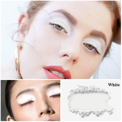 MEICOLY White Single Eyeshadow with Mirror,Matte Eye Shadow,Pressed Powder Eyeshadow Makeup,Matte Shade Eyelid Color Eye Makeup for Women,High Pigment,Long Wear,Waterproof,Natural,Intense Color