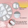 LoveOurHome 240pc White Press on Nails Short Fake Nails Square Glue on Nail Short Acrylic Nails Press ons Nail Tips Full Cover False Nail Women Girls Square Artificial Fingernail with Adhesive Tabs