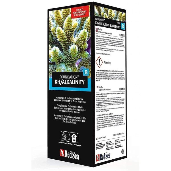 Red Sea Fish Pharm ARE22023 Reef Foundation Buffer Supplement-B for Aquarium, 500ml, Package may vary