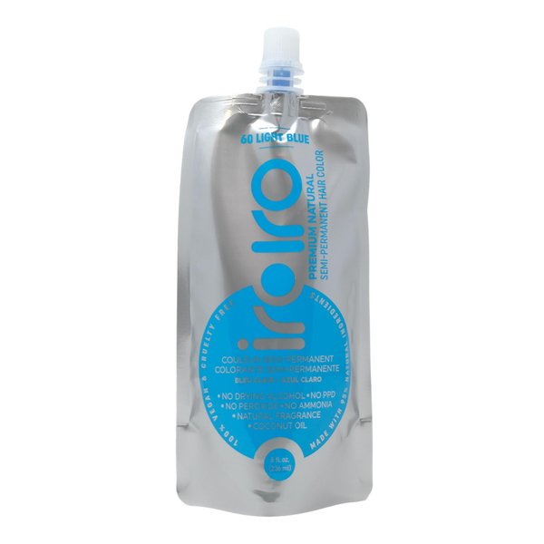 IROIRO Premium Natural Semi-Permanent Hair Color 60 Light Blue (8oz)