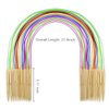 18 Pairs Bamboo Knitting Needles Set, Vancens Circular Wooden Knitting Needles with Colorful Plastic Tube, Small Tools for Weave are Included, 18 Sizes: 2mm - 10mm, 31.5" Length