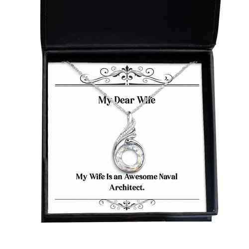 Reusable Wife, My Wife is an Awesome Naval Architect., Christmas Rising Phoenix Necklace for Wife