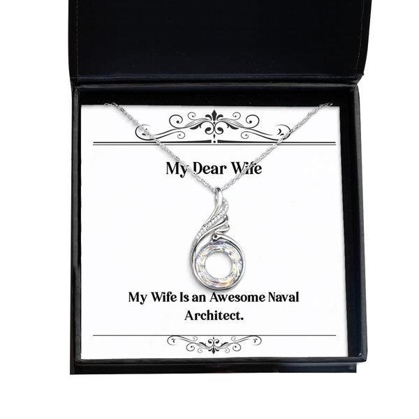 Reusable Wife, My Wife is an Awesome Naval Architect., Christmas Rising Phoenix Necklace for Wife