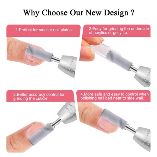 Cellentool 200 Pcs Nail Drill Bits Small Sanding Bands with 3.1mm Mandrel Bit, Mini Sanding Bands Nail File for Acrylic Nails Gel Manicures and Pedicure (Zebra, 180 Grit)