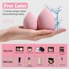 Pink Makeup Sponges 7 Pcs Set, Latex-Free Beauty Sponge for Blending, Makeup Sponges for Foundation Liquid Cream and Powder. Blender for Enhanced Make Up Application, Vegan and Cruelty Free