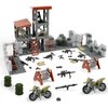 Finger Rock Military Base Building Block Set, WW2 Army Mini War Accessories Kits, Military Ruins Guard Tower Guns Army Supplies Block Toy for Kids 8 10 12 14