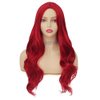 Tseses Womens Red Curly Wig Long Wavy Middle Part Synthetic Wigs for Halloween Cosplay Wig